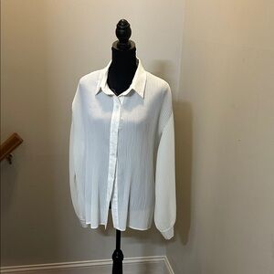 STYLEWE Ivory Pleated Long Sleeve Blouse